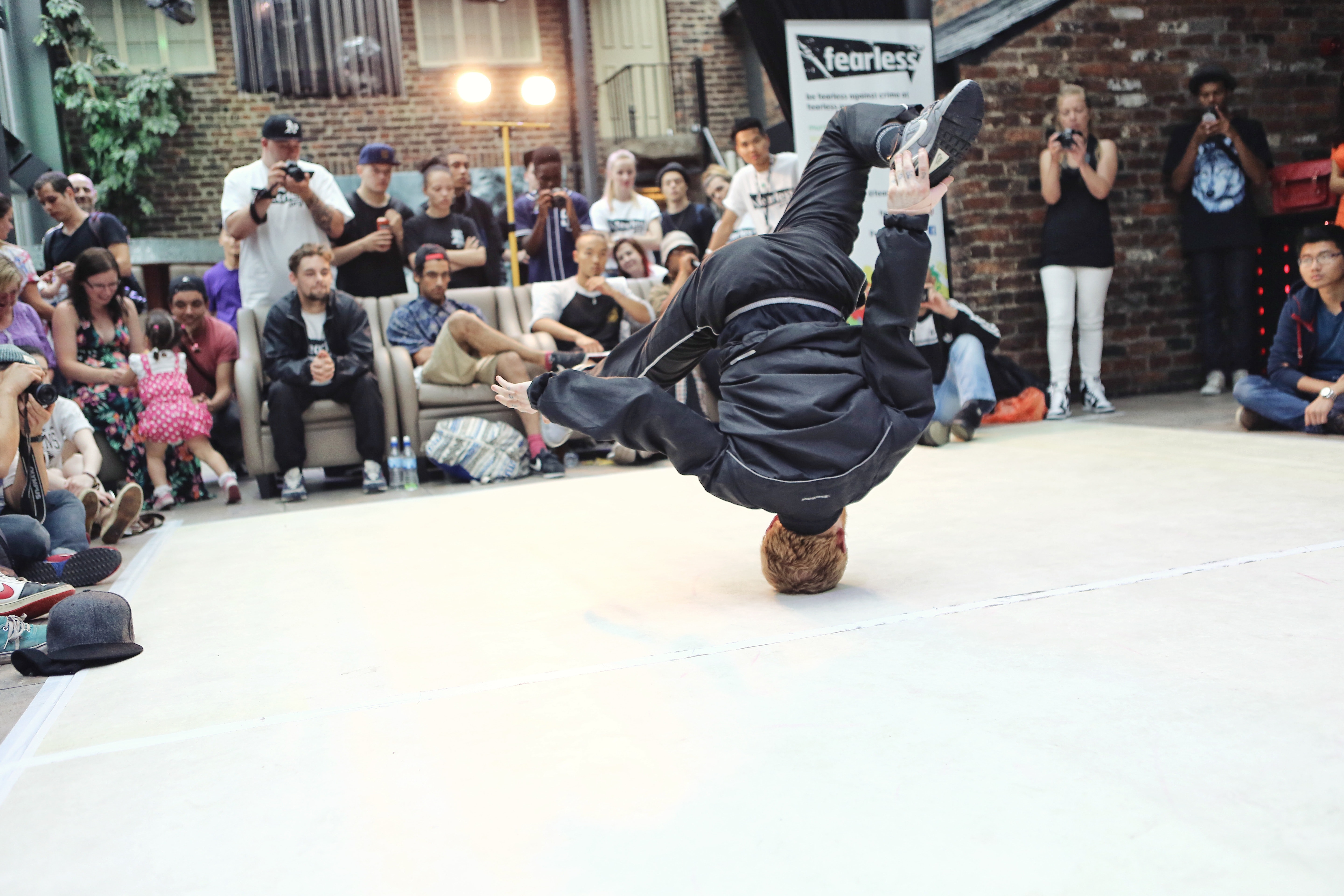 Man doing head stand